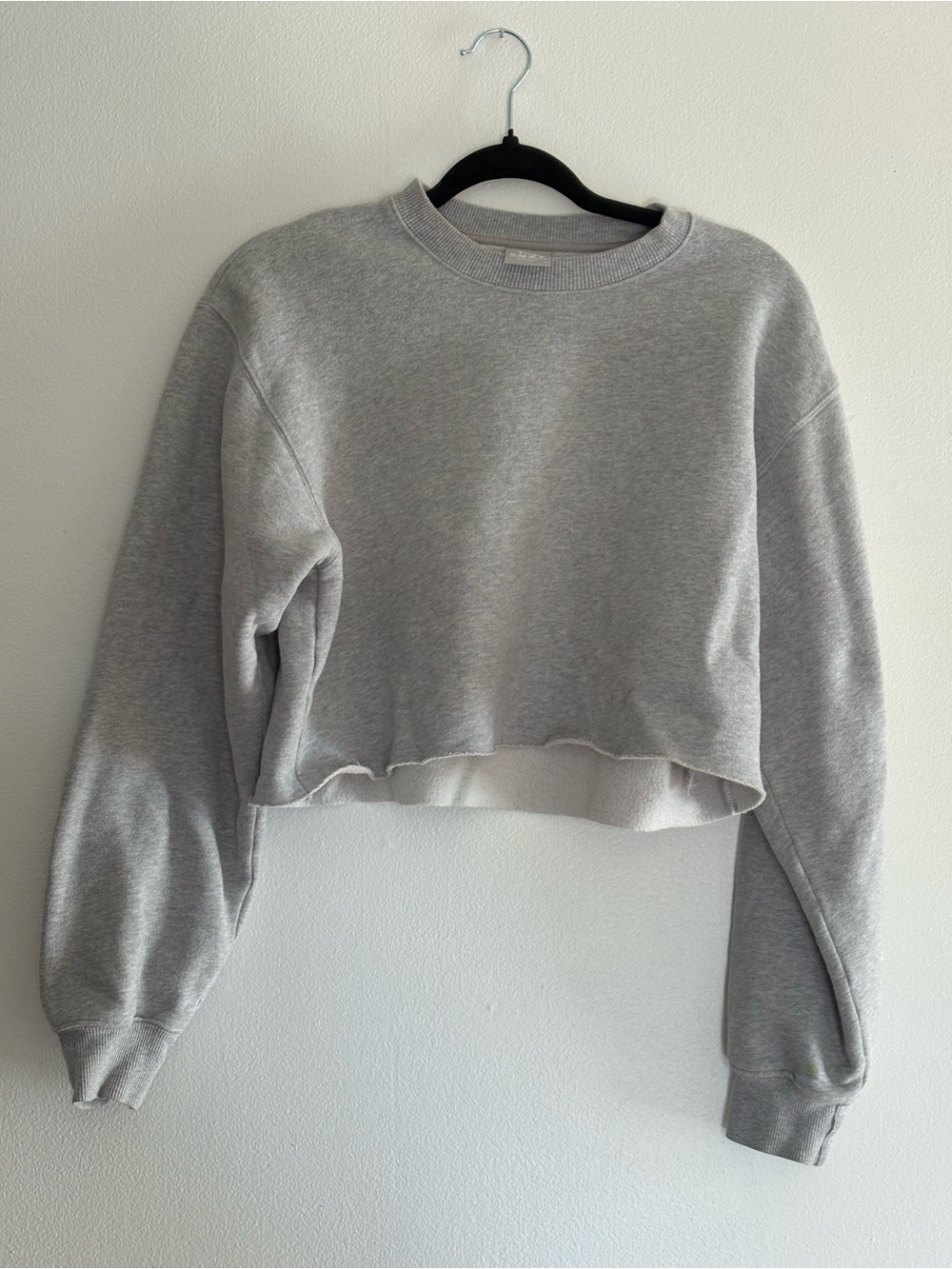 TNA Light Gray Cropped Crew Sweatshirt - Women's